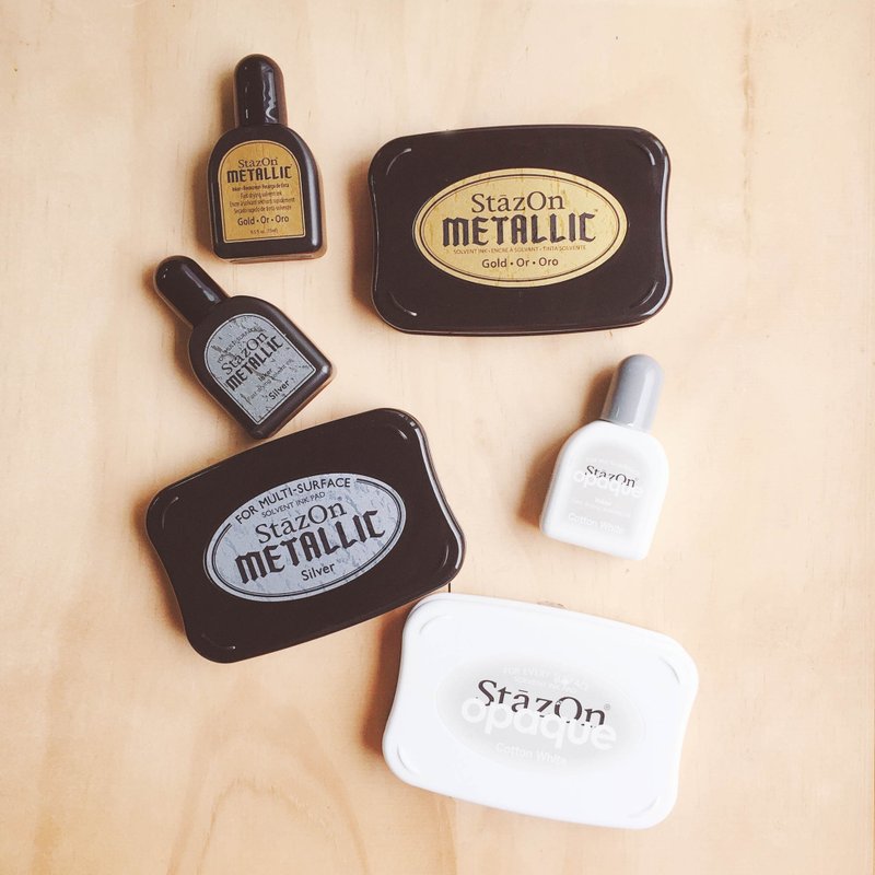 日本 Kodomo StazOn 大版万用印泥 - 特别色共4色 - 印章/印台 - 颜料 多色