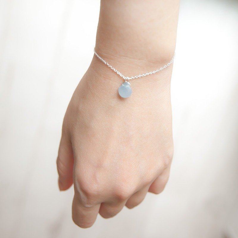 925 silver纯银 琉璃水滴极细手链《小链子会社》BSV001 - 手链/手环 - 其他金属 银色