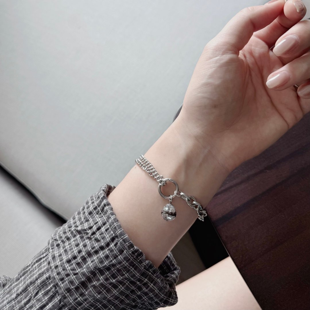 钛钢材质 不对称的平衡 胎毛手链 - 婴儿饰品 - 不锈钢 