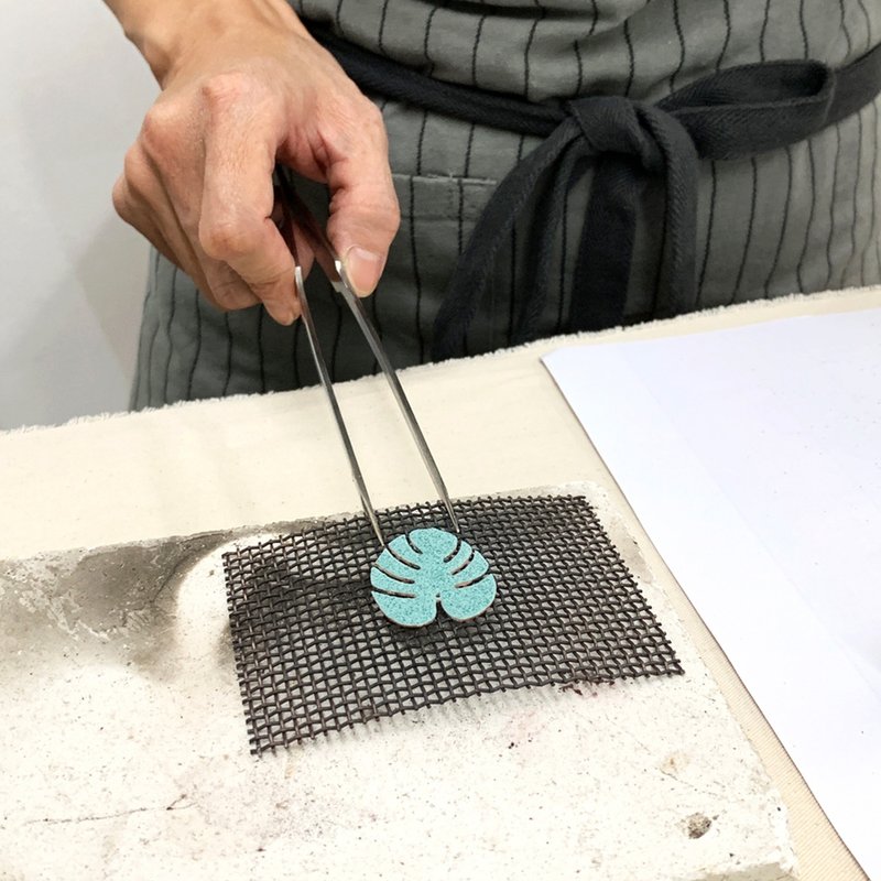 新北金工 一人方案 手工珐琅植感纯银饰品 耳环 手链 项链 - 金工/饰品 - 纯银 