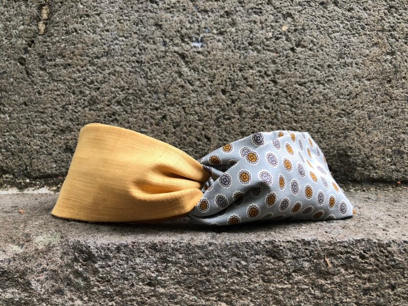 双拼发带 / 银色印度 - 金 - 发带/发箍 - 棉．麻 金色