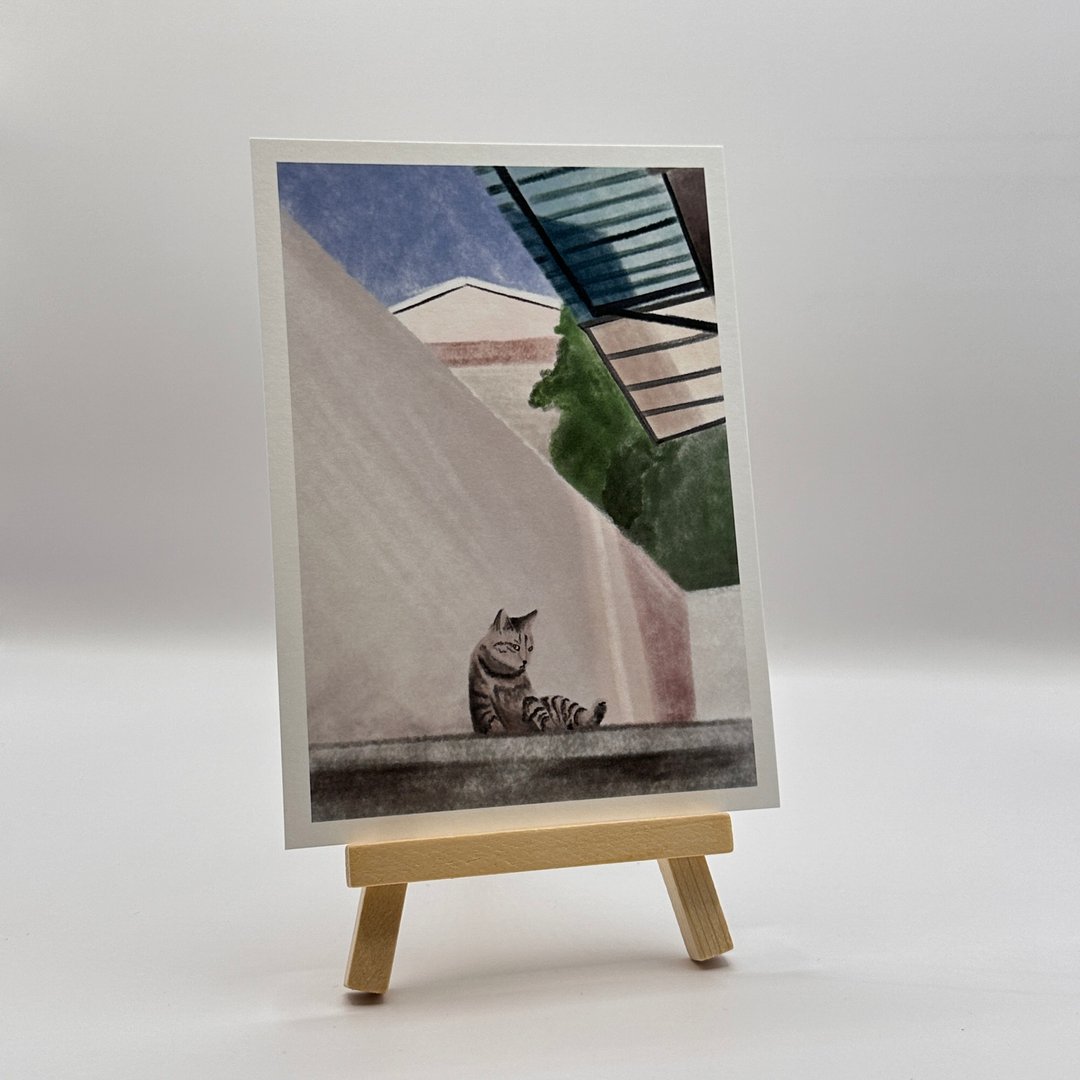 【K'Collection】路边猫猫 明信片 | 街头散步 | 水墨感 - 卡片/明信片 - 纸 多色
