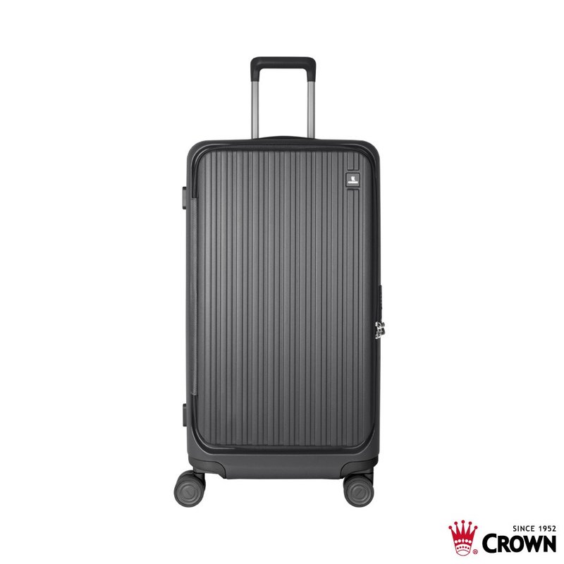 【CROWN】28寸 BOXY 前开框架胖胖拉杆箱 托运箱  铁灰 - 行李箱/行李箱保护套 - 塑料 灰色
