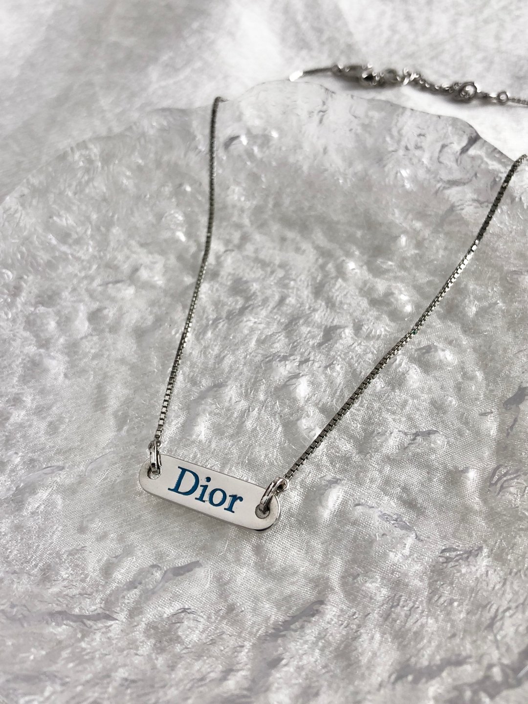 【日本直送 名牌中古包】Christian Dior 迪奥 项链 银色 标志 宝石 吊牌 vintage cvjvv4 - 项链 - 其他材质 银色