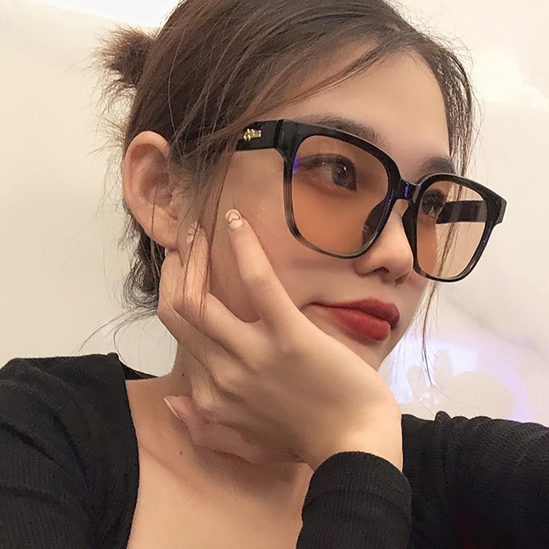 时尚猫眼太阳镜 UV400防护 - 墨镜 - 塑料 黑色