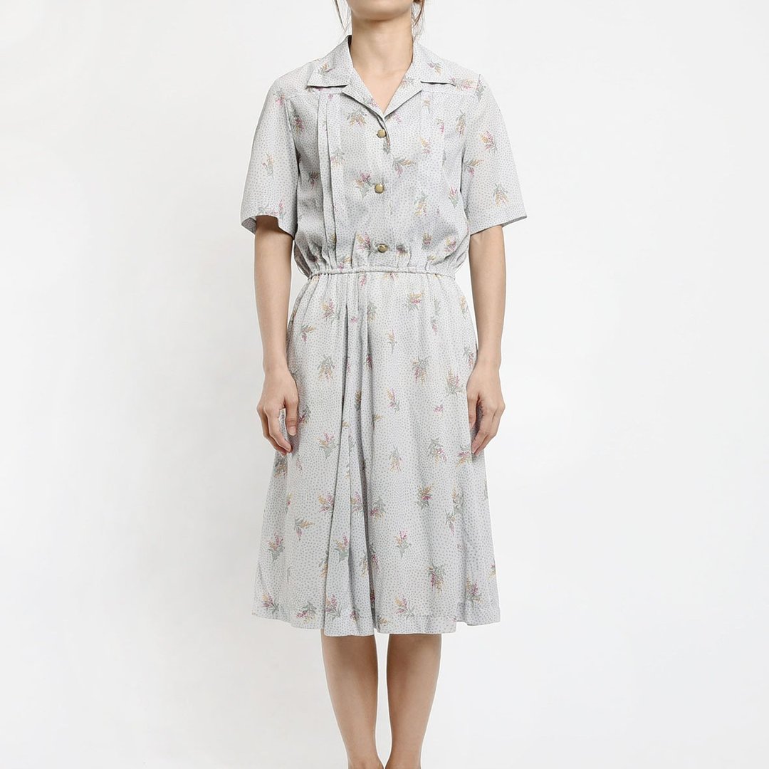 古着洋装 / 日本洋装 / Vintage Dress - 洋装/连衣裙 - 其他材质 蓝色
