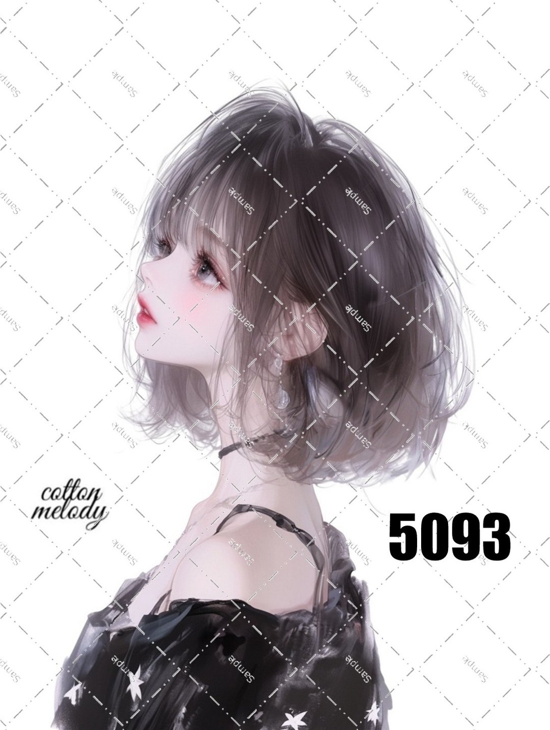 original sticker no.5093 人物贴纸 原创贴纸 原创人物贴纸 装饰贴纸 cotton melody - 贴纸 - 纸 
