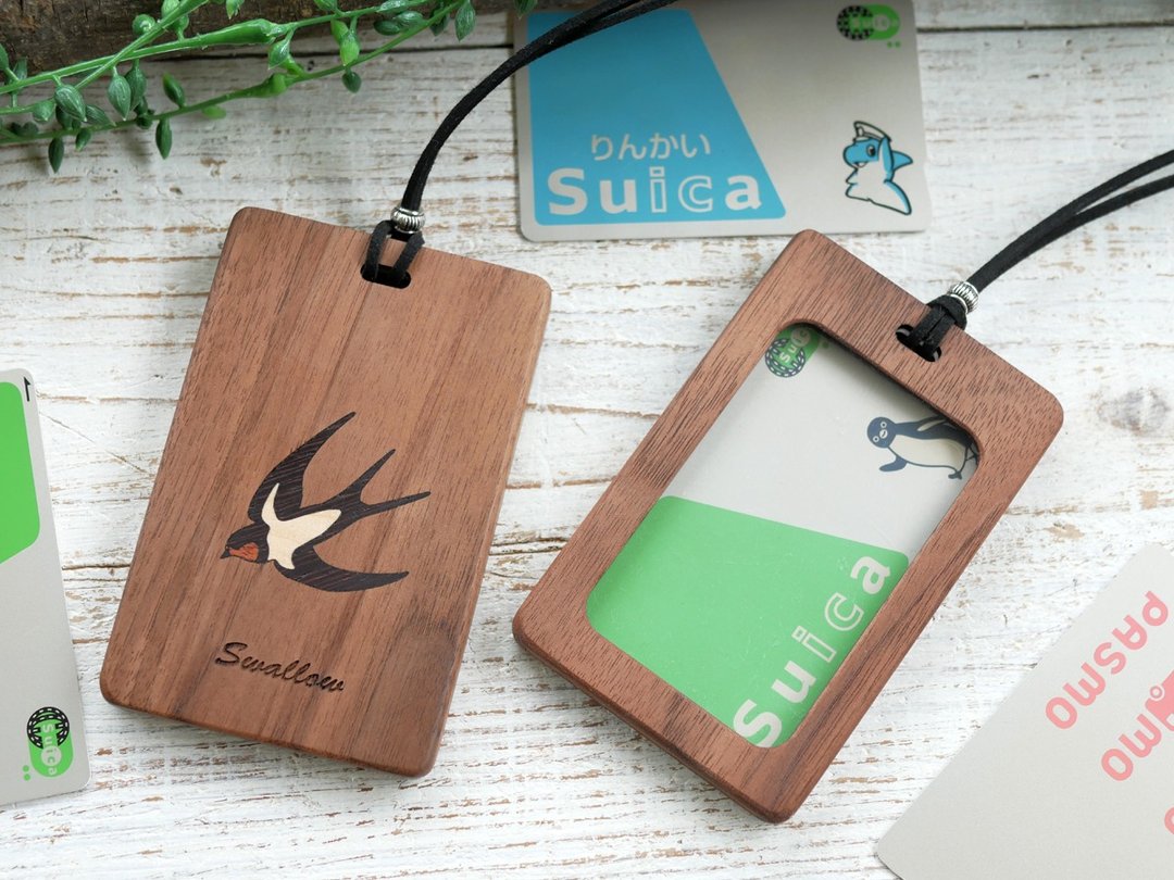 Wooden pass case with window [swallow] walnut - 证件套/卡套 - 木头 咖啡色