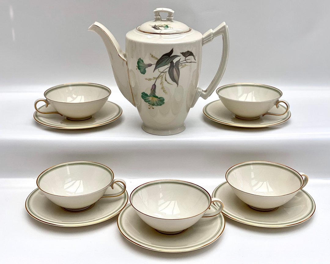 茶具古董 Krautheim Selb 巴伐利亚装饰艺术象牙骨瓷 - 茶具/茶杯 - 瓷 多色