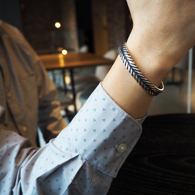 wheat bangle_麦穗手环 谢礼 伴郎礼 兄弟 六礼 男朋友 生日礼物 - 手链/手环 - 银 银色