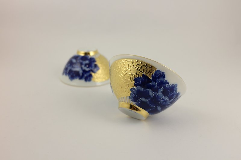 纯手绘茶杯-广结善缘对杯(大饮杯)-青花 - 茶具/茶杯 - 瓷 蓝色