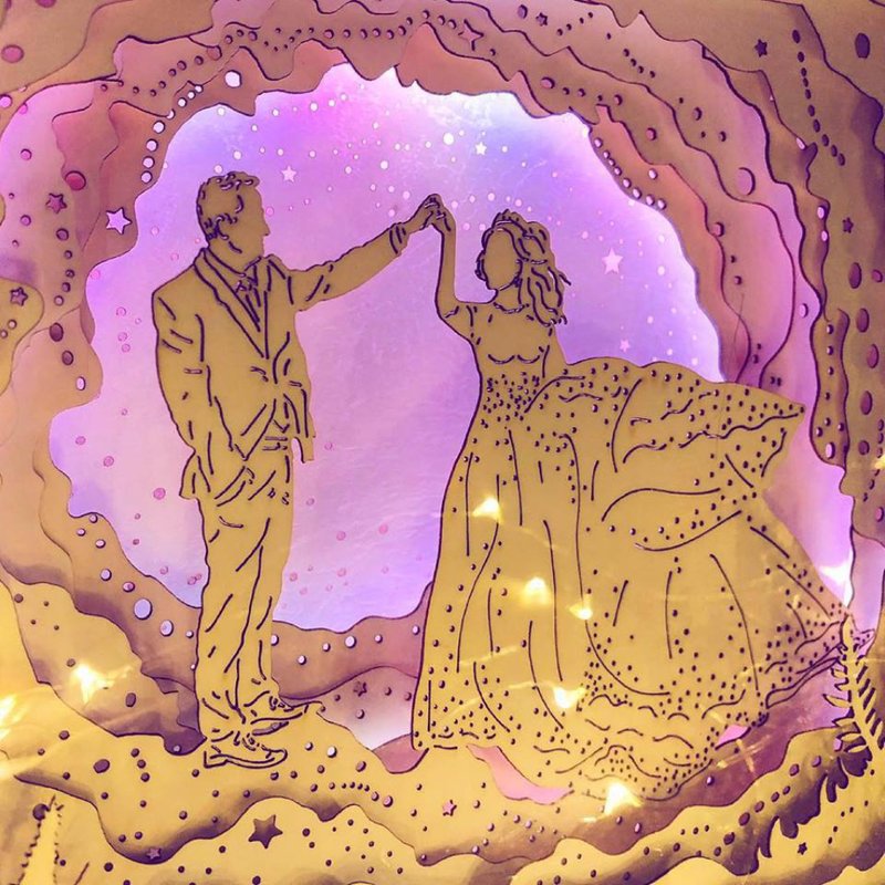 【定制化礼物】光影故事 | 纸雕小夜灯 | 人像订制 | 横向专属星 - 灯具/灯饰 - 纸 多色