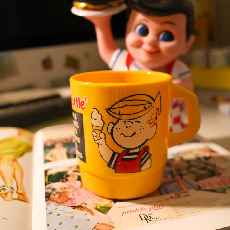 Fire King 平替 复古美式广告 牛奶杯 马克杯-Dairy Queen - 其他杯子 - 塑料 黄色