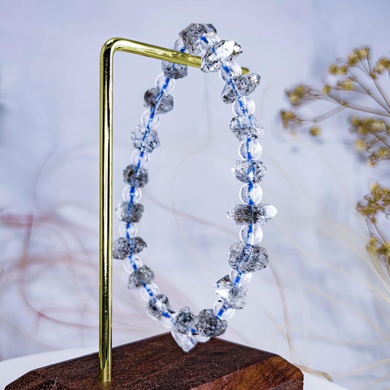 无尽回圈【带矿闪灵钻】高品10-12mm带矿透体闪灵钻 / 一物一拍 - 手链/手环 - 水晶 透明