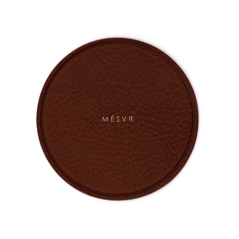 Minerva │ 杯垫 │意大利植鞣革 印字 烫金 婚礼 赠品 居家 小物 - 杯垫 - 真皮 咖啡色