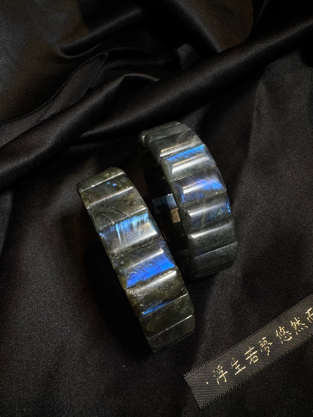 夜色蓝韵ㅣ治愈舒压 黑体拉长石 强蓝光 拉长石 手排 手珠 - 手链/手环 - 水晶 蓝色