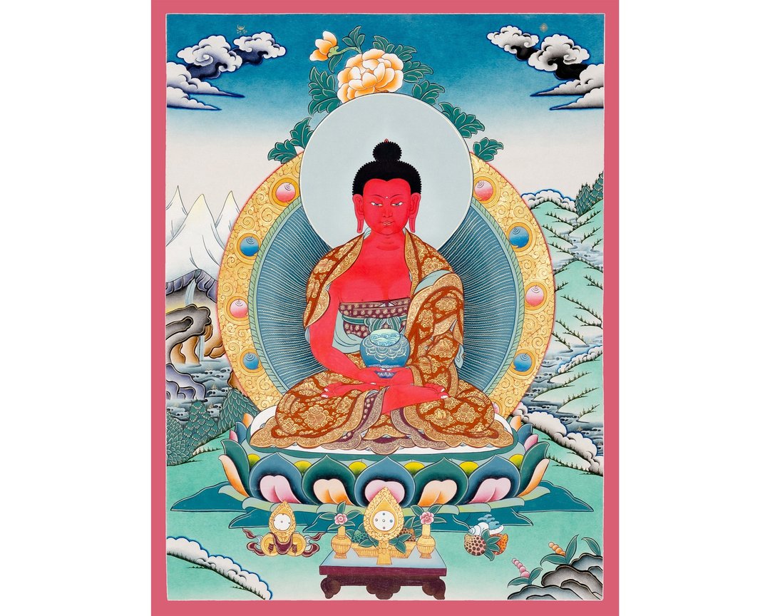 阿弥陀佛唐卡画 | 神圣的爱与觉悟象征 - 墙贴/壁贴 - 其他材质 多色