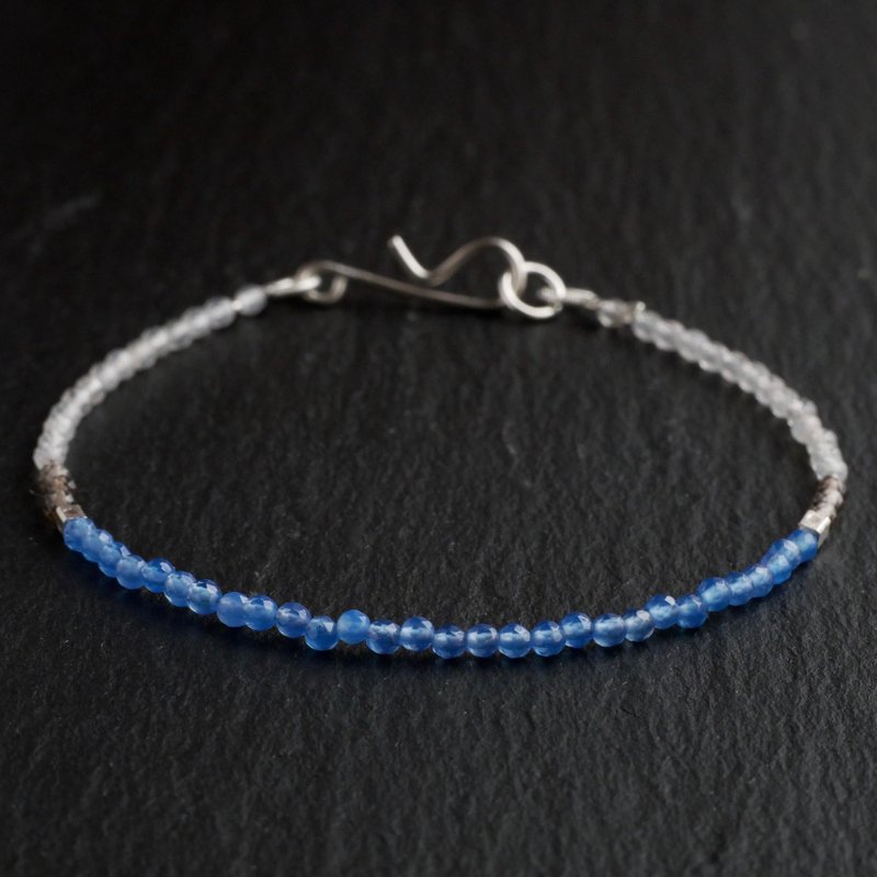Blue&Gray Onix Bracelet - 手链/手环 - 宝石 蓝色