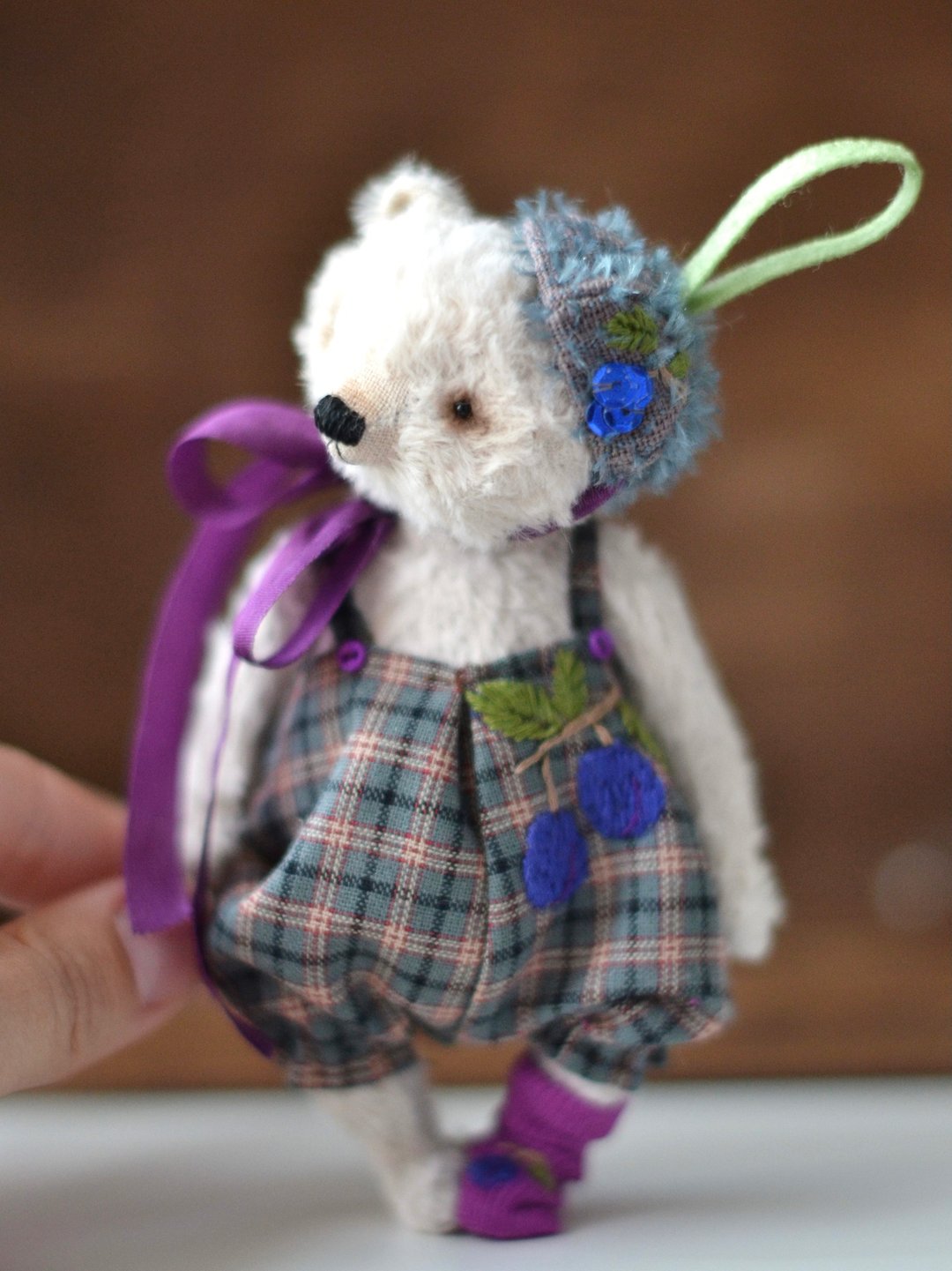 Artist Teddy bear, OOAK Teddy bear, Stuffed toy bear 3.9 - 玩偶/公仔 - 其他材质 