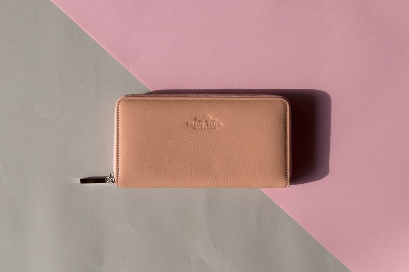 'LUCKY' WOMAN LONG WALLET-PINK/ROSE - 皮夹/钱包 - 真皮 粉红色