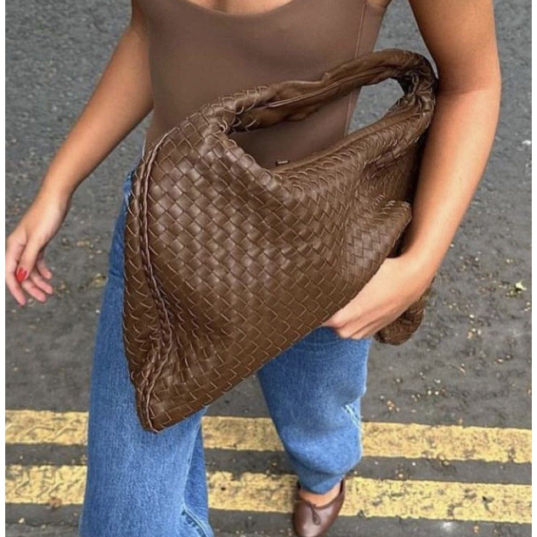 Bottega Veneta Boho 经典编织皮革单肩包 春夏欧美街头松弛风 - 侧背包/斜挎包 - 真皮 咖啡色