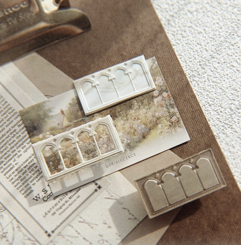 廊桥遗梦 レトロな窓景色 火漆封蠟印章 黃銅异形浮雕 - 印章/印台 - 其他金属 金色