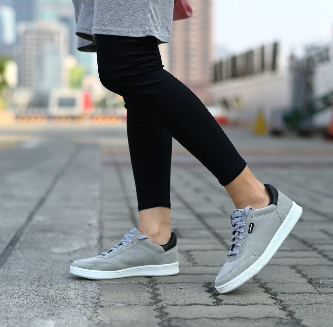 MIT【PACE休闲鞋-女款灰】真皮透气 简约经典 百搭款 - 女款休闲鞋 - 真皮 灰色