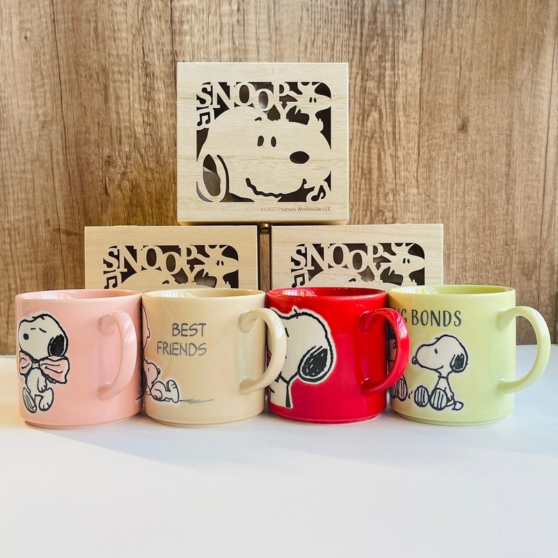 【绝版品】美浓烧-Peanuts(史努比)联名马克杯木盒礼盒 - 其他杯子 - 瓷 多色