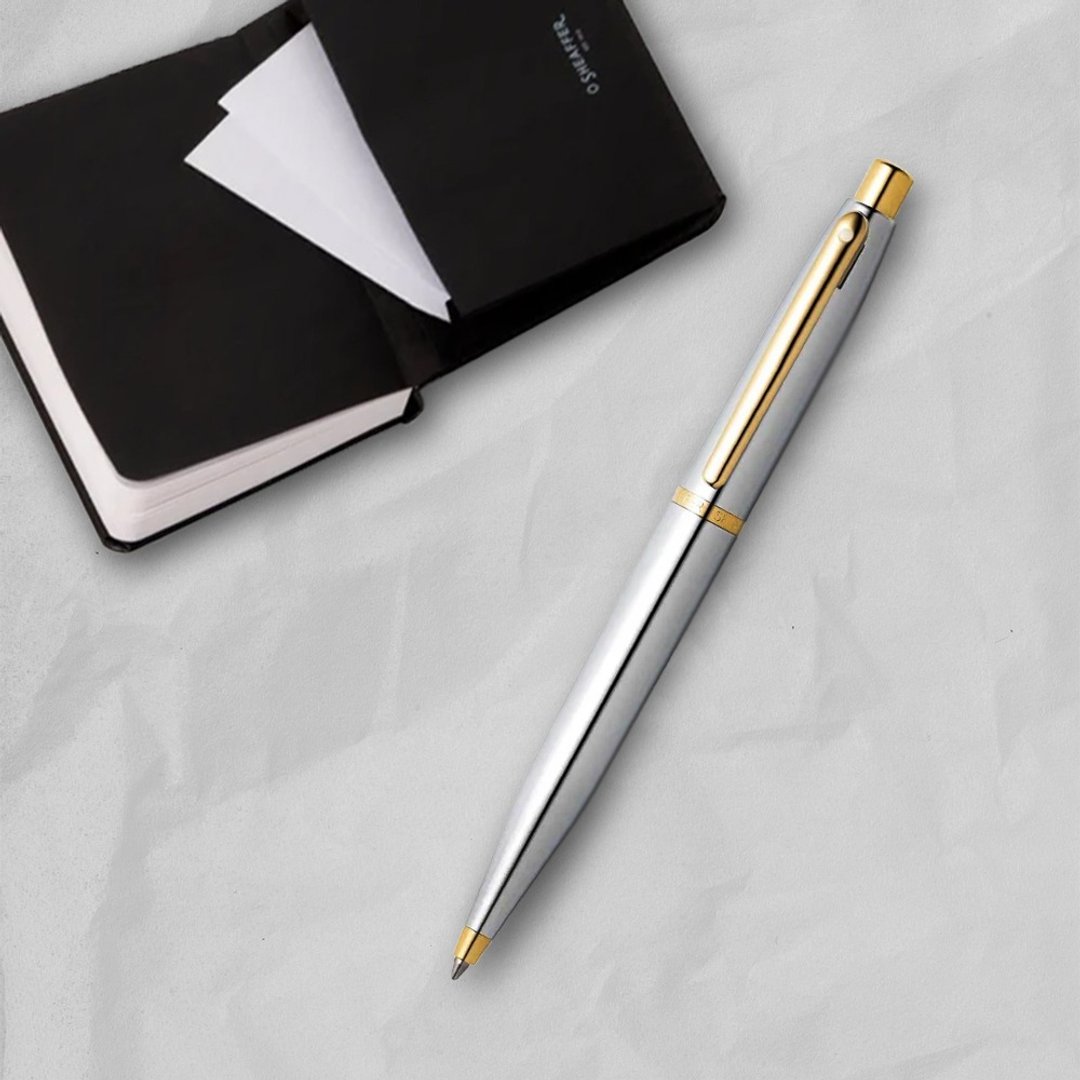 【SHEAFFER】VFM 系列亮铬金原子笔+A6 笔记本礼盒 免费刻字 - 圆珠笔/中性笔 - 其他金属 银色