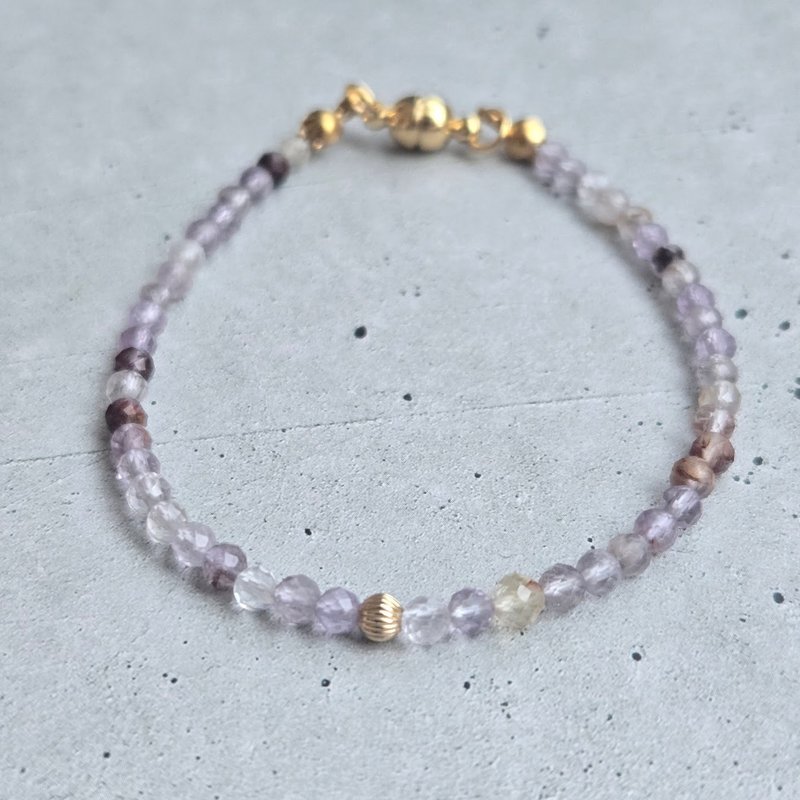 【日本手作】14kgf 超级七 天然石手链 医疗级不锈钢 磁扣式 高品质 - 手链/手环 - 宝石 蓝色