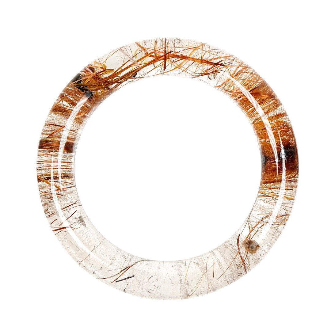 【正佳珠宝】铜钛晶 超顶级厚丝铜钛 圆骨手镯 内径55.4mm - 手链/手环 - 半宝石 多色