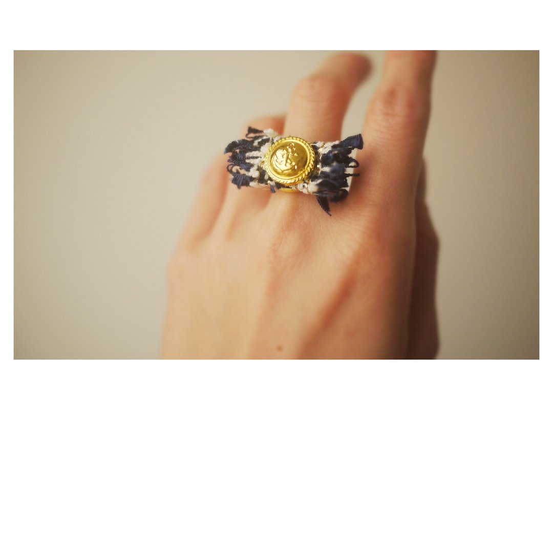 印信 | 造型戒指 | 日系雑货风饰品 | statement ring | 可调式 - 戒指 - 其他材质 蓝色