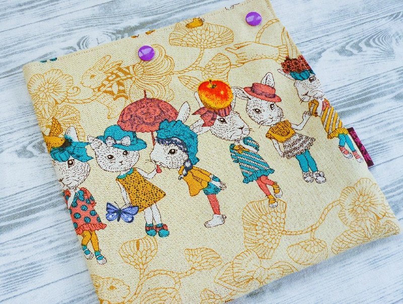 日本兔猫少女棉麻布食物袋 - 其他 - 棉．麻 金色