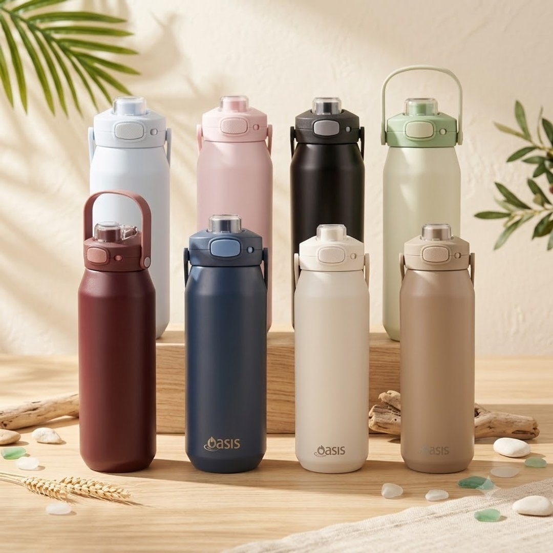 澳洲 Oasis 三层陶瓷弹盖保温/保冰瓶 1000ml - 保温瓶/保温杯 - 不锈钢 多色
