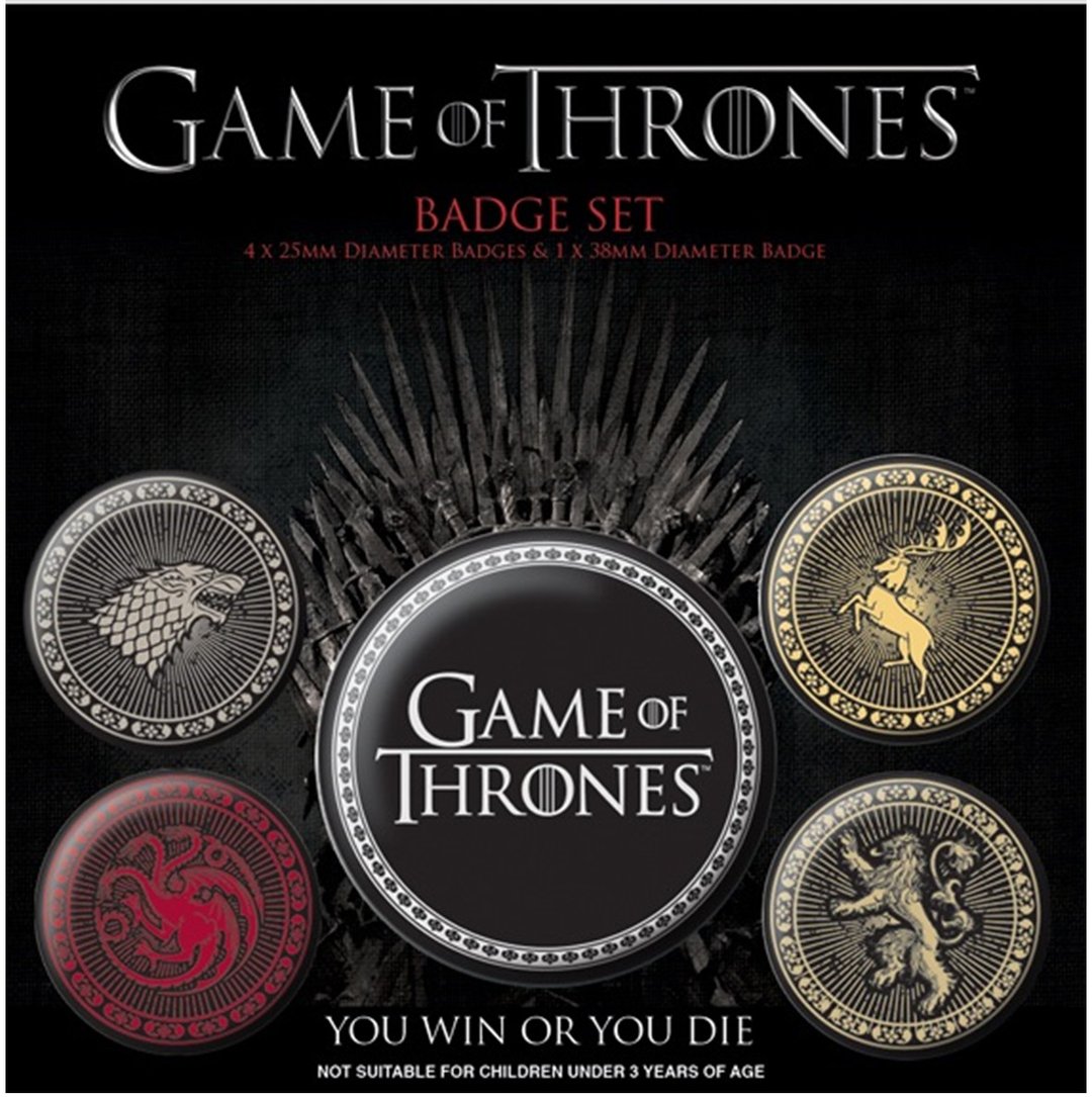 冰与火之歌:权力游戏 Game of Thrones (四大家族) – 进口徽章 - 徽章/别针 - 其他金属 黑色