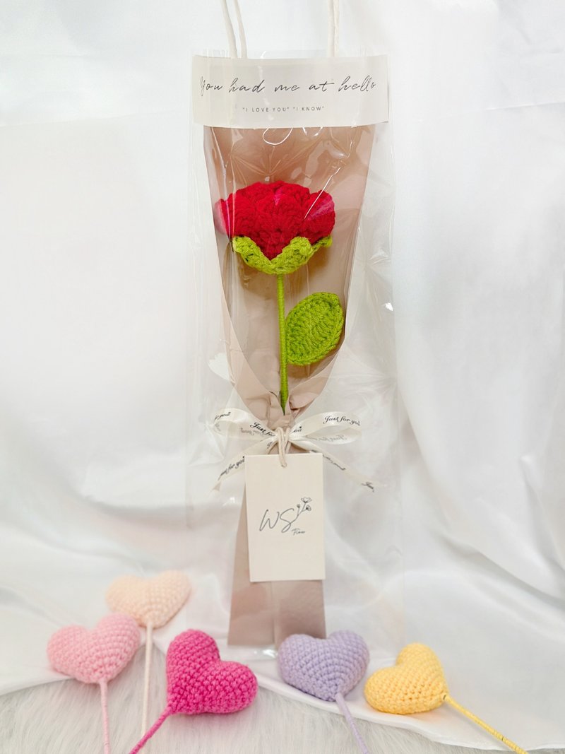 【WS │手工花 】编织花 毛线花 玫瑰花 情人节 可订制 七夕 - 干燥花/捧花 - 棉．麻 