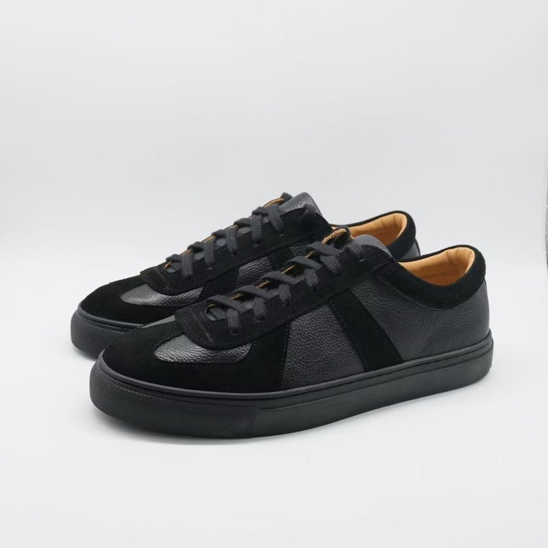 BLANK - TRAINER BLACK 皮革运动休闲鞋 黑色 - 男款休闲鞋 - 真皮 黑色