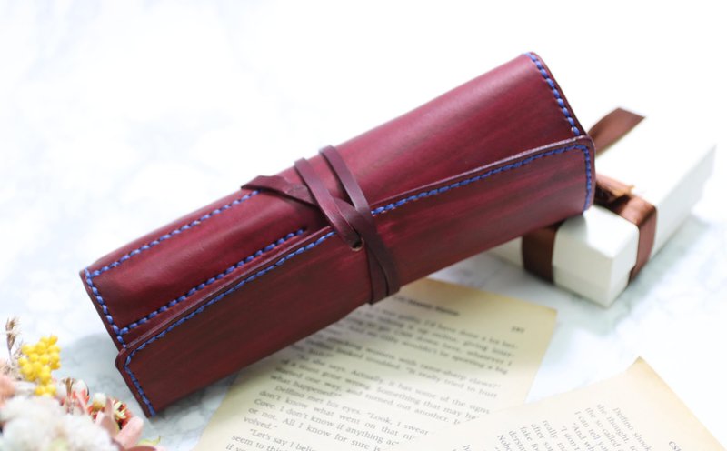 路加缠绕笔袋/皮革笔袋/刷具袋/钢笔袋/皮革课程/一人成团/适新手 - 皮件 - 真皮 