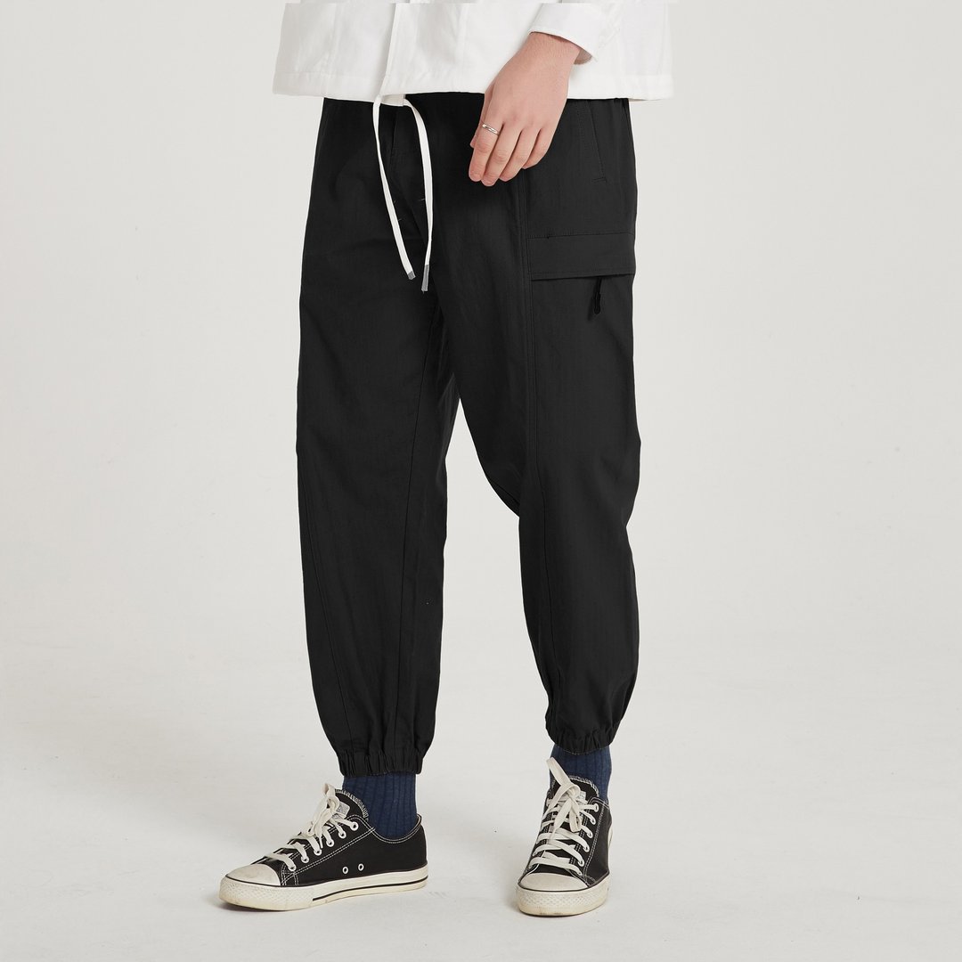 立体剪裁机能束脚裤 Functional Jogger/简约/素色/情侣服/收脚裤 - 男士长裤 - 棉 黑色