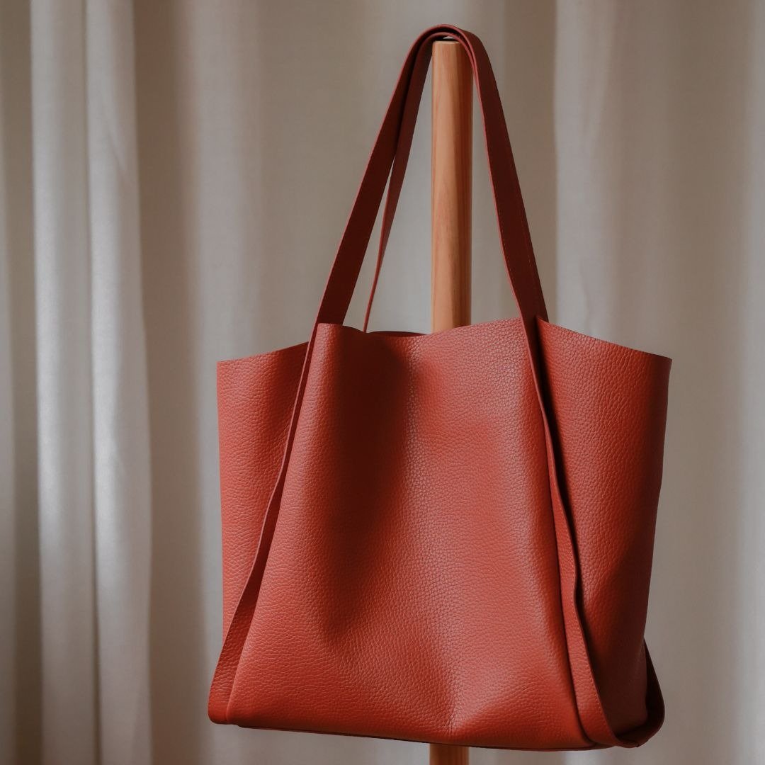 The Workmate Tote・绝美砖红色・Effortless Chic ・真皮托特包 - 侧背包/斜挎包 - 真皮 红色