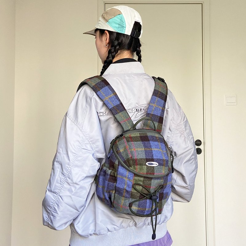司康英伦格系列 秋冬款 迷你mini徒步登山复古双肩后背包 格林绿 - 后背包/双肩包 - 聚酯纤维 绿色