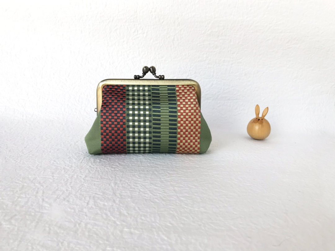 Hakata textile coin purse - 零钱包 - 丝．绢 绿色
