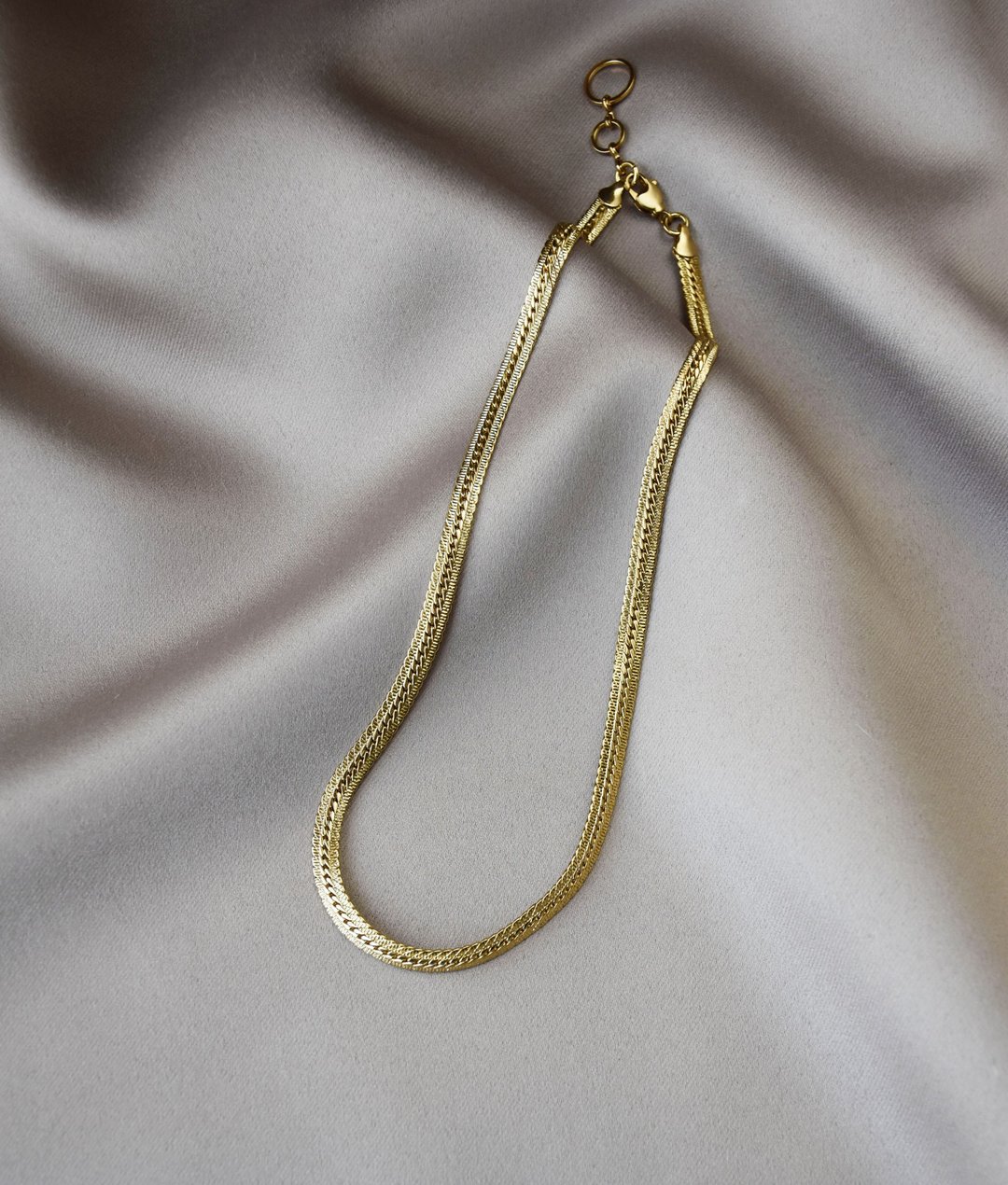 【秋冬新品】欧美复古风蛇骨短项链 - 项链 - 铜/黄铜 金色