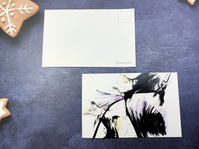 拉线画明信片–夏日的烟花 - 卡片/明信片 - 纸 白色