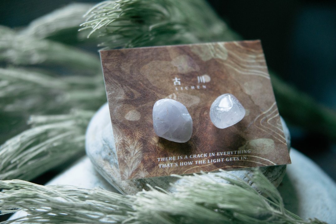 CRACK | 矿物系耳环 |  EARRINGS - 耳环/耳夹 - 玉石 紫色