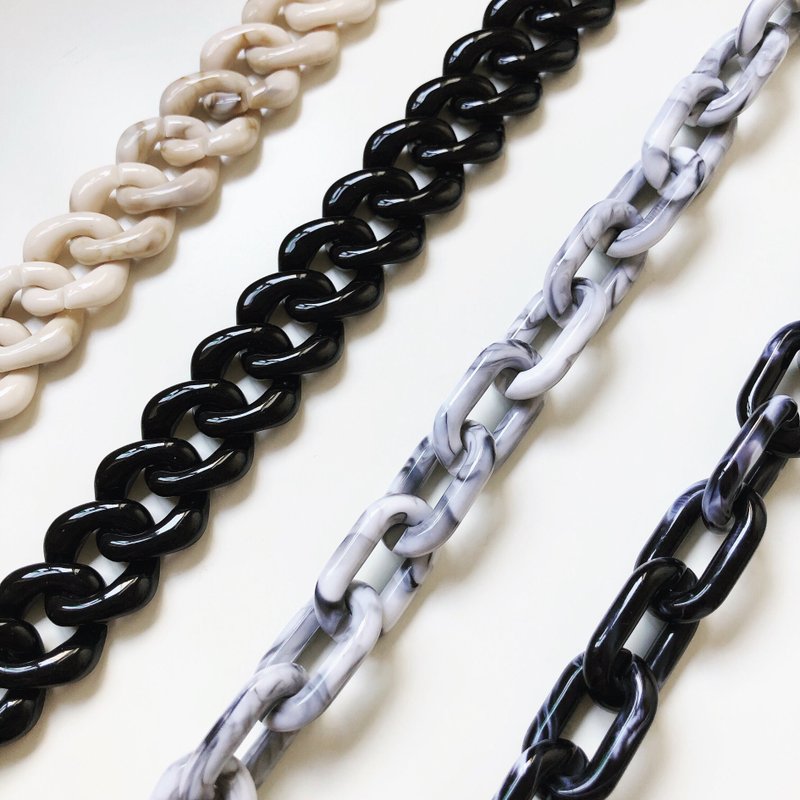 短链条 - 奶茶石纹 - 其他 - 压克力 卡其色