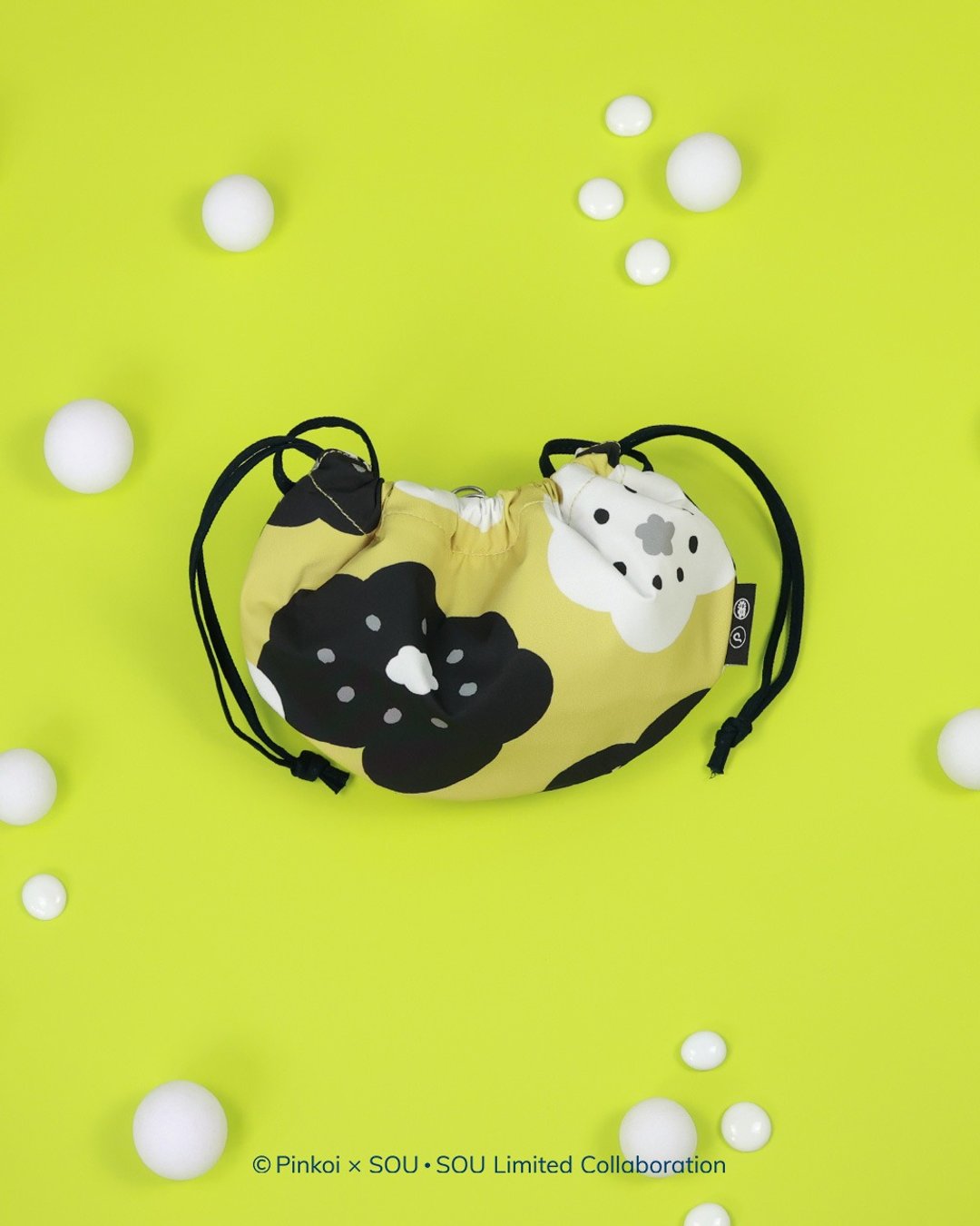 防水布料・【Pinkoi x SOU・SOU】迷你魔法豆袋・BAO・微笑・黄色 - 侧背包/斜挎包 - 尼龙 黄色