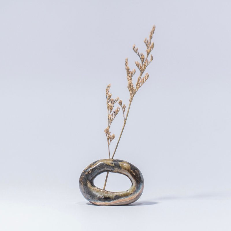 No.58 插花小物| 线香座| 云泥 | 陶瓷 - 香薰/精油/线香 - 陶 咖啡色