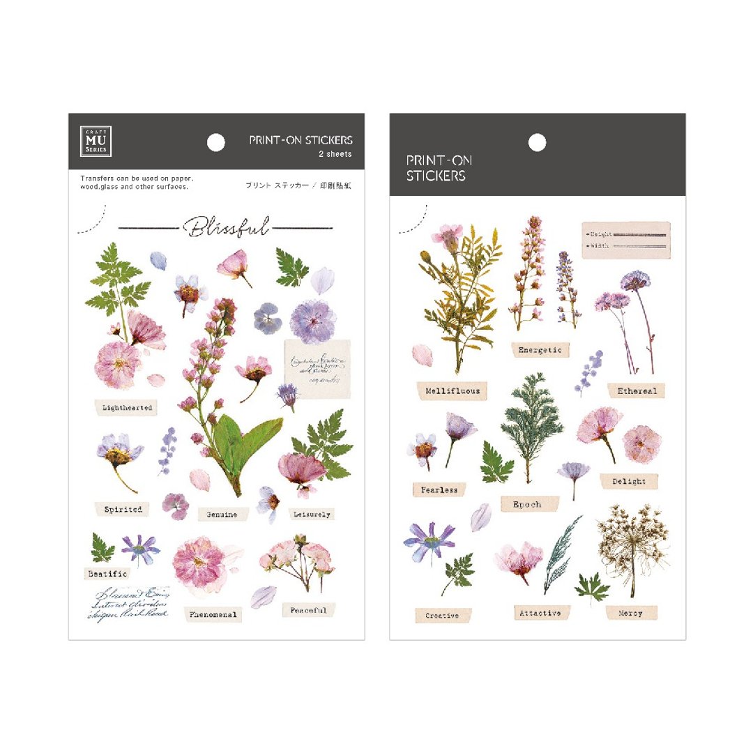 【Print-On Stickers 转印贴纸】no.104-花草标本集 | 花草系列 - 贴纸 - 其他材质 粉红色