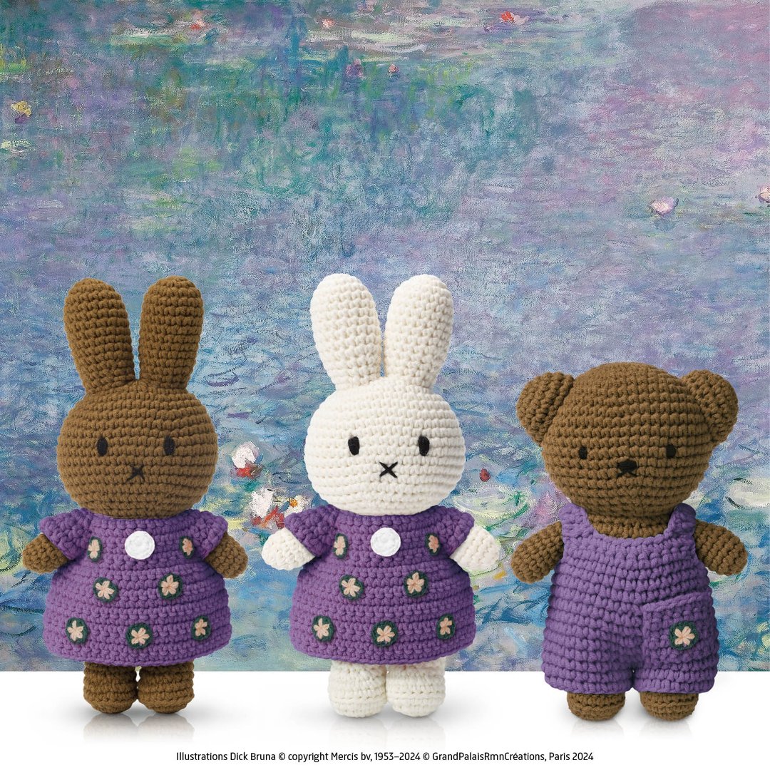 荷兰进口Miffy【莫内-睡莲系列】Just Dutch授权正版手工米非兔 - 玩偶/公仔 - 棉 紫色